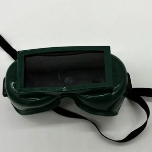 Vtg North Cyclops II Welding Goggles Green Flexible Head Band Safety Eye Plasma